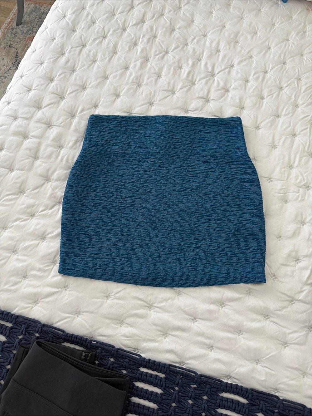 BCBGeneration Teal Textured Mini Skirt